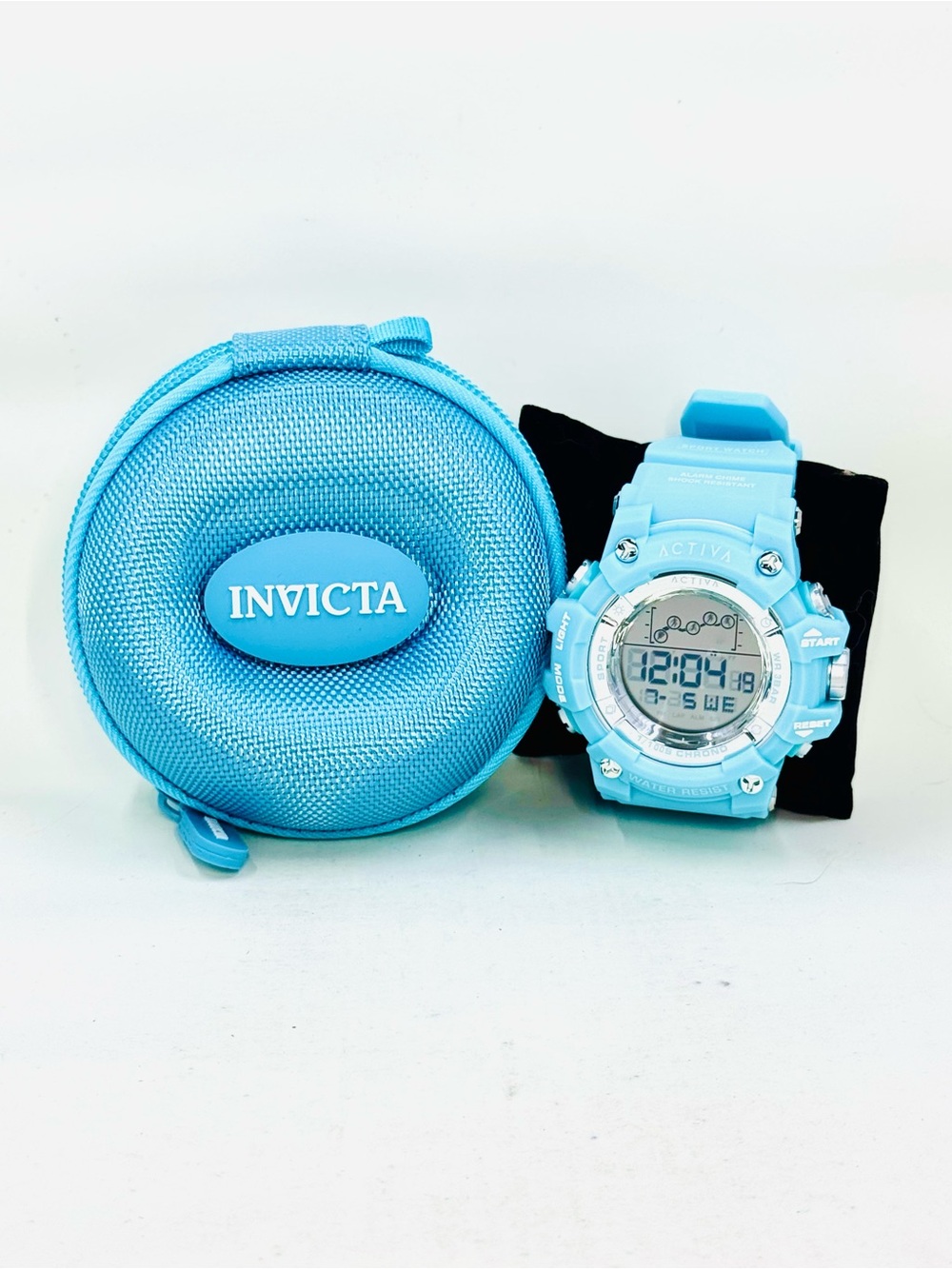 Invicta X Active Light Aqua Blue Digital Sport Watch with Travel Case NWT